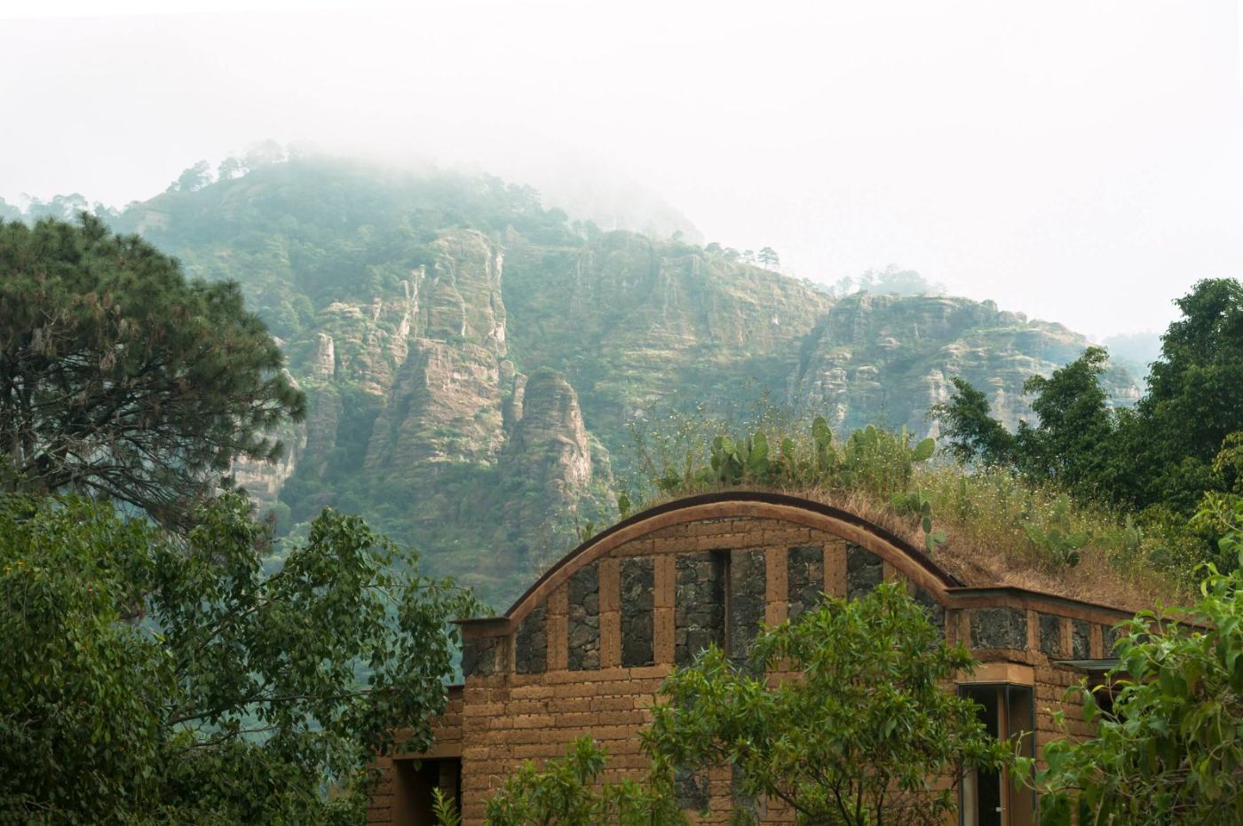 The Tepoztlán cliffs above the house