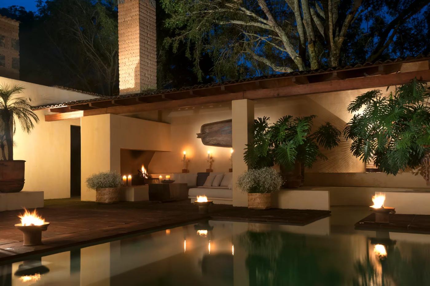 Casa Ayehualco, firelit terrace and pool